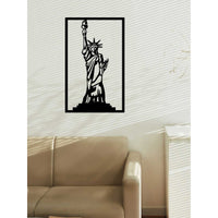 Decorazione in Metallo Statua della Liberta' 3, Nero, Metallo, 40x0,15x64 cm, DESIGN MANIA