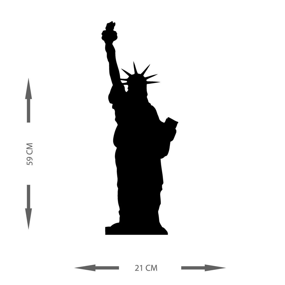 Decorazione in Metallo Statua della Liberta' 4, Nero, Metallo, 21x0,15x59 cm, DESIGN MANIA