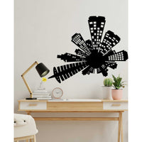 Decorazione in Metallo Grattacieli 4, Nero, Metallo, 70x0,15x59 cm, DESIGN MANIA