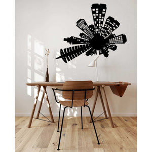 Decorazione in Metallo Grattacieli 4, Nero, Metallo, 70x0,15x59 cm, DESIGN MANIA