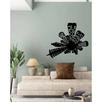 Decorazione in Metallo Grattacieli 4, Nero, Metallo, 70x0,15x59 cm, DESIGN MANIA