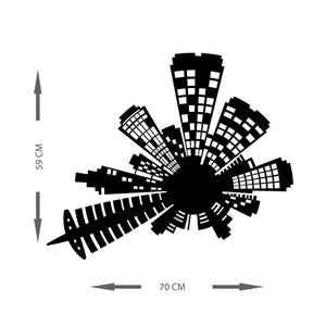Decorazione in Metallo Grattacieli 4, Nero, Metallo, 70x0,15x59 cm, DESIGN MANIA