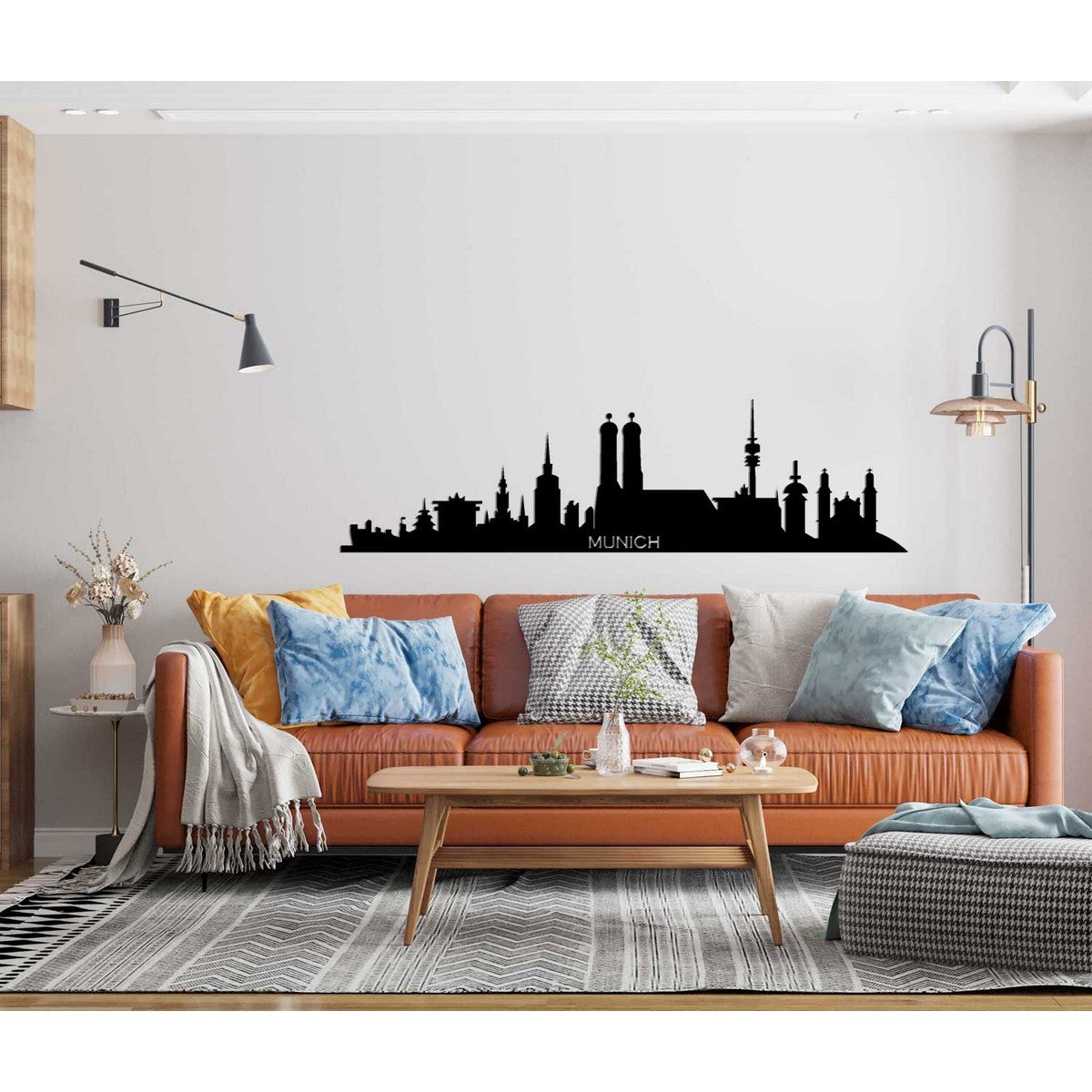 Decorazione in Metallo Monaco, Nero, Metallo, 100x0,15x27 cm, DESIGN MANIA