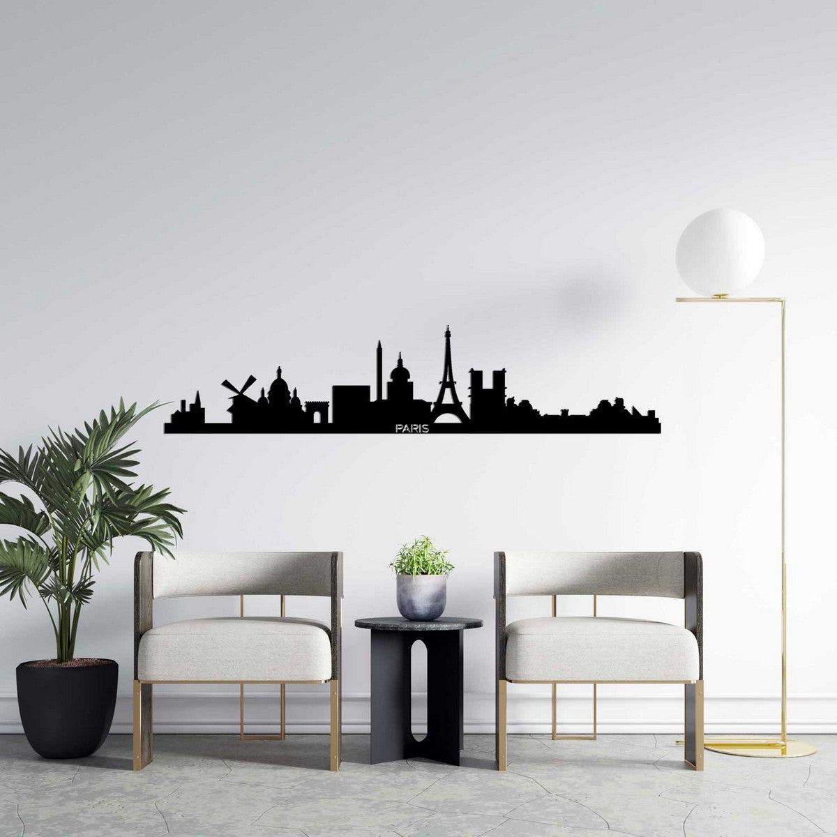 Decorazione in Metallo Parigi 1, Nero, Metallo, 100x0,15x22 cm, DESIGN MANIA