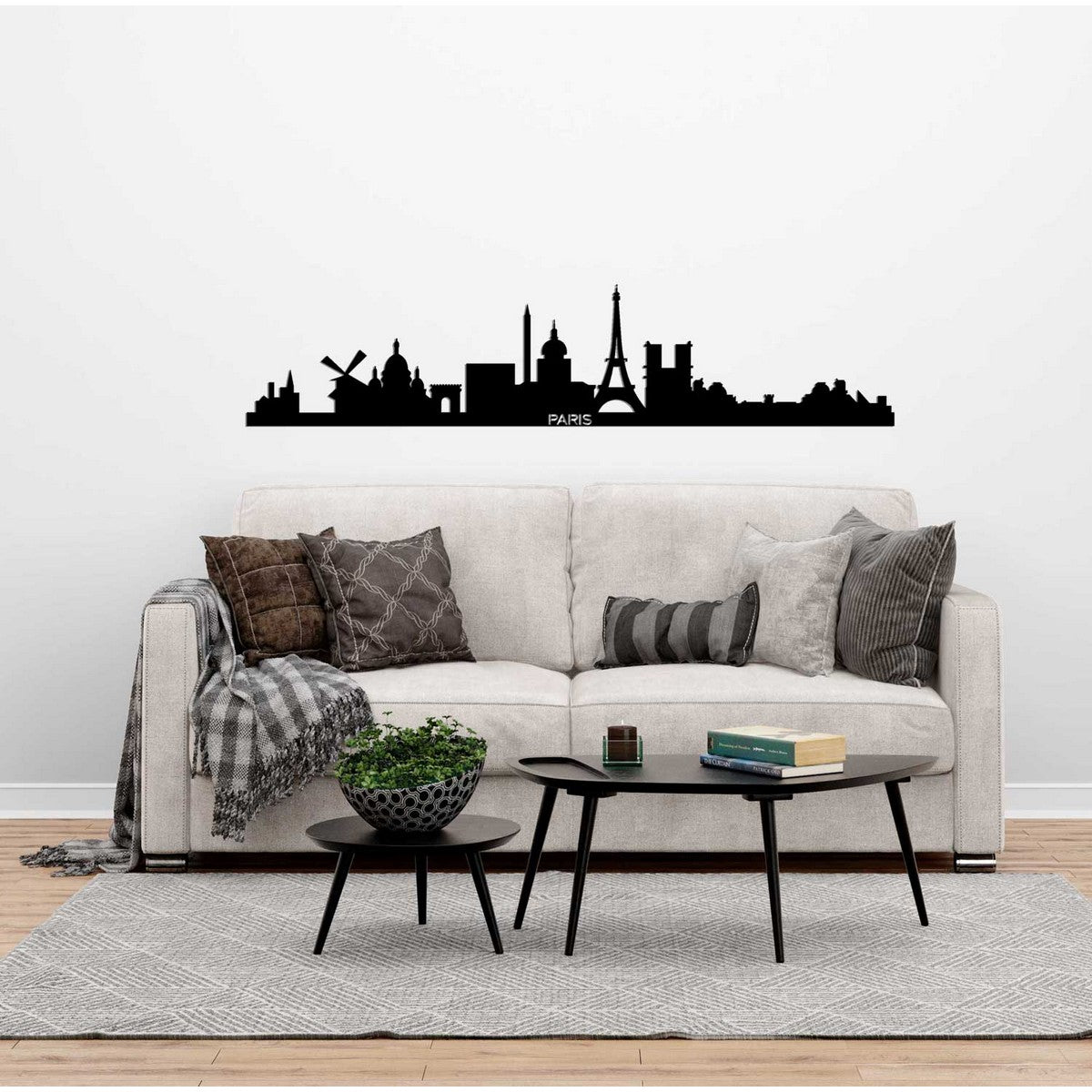 Decorazione in Metallo Parigi 1, Nero, Metallo, 100x0,15x22 cm, DESIGN MANIA