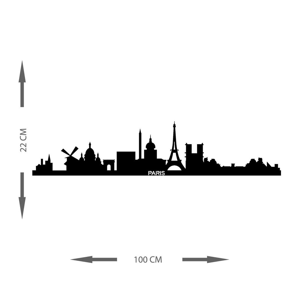 Decorazione in Metallo Parigi 1, Nero, Metallo, 100x0,15x22 cm, DESIGN MANIA