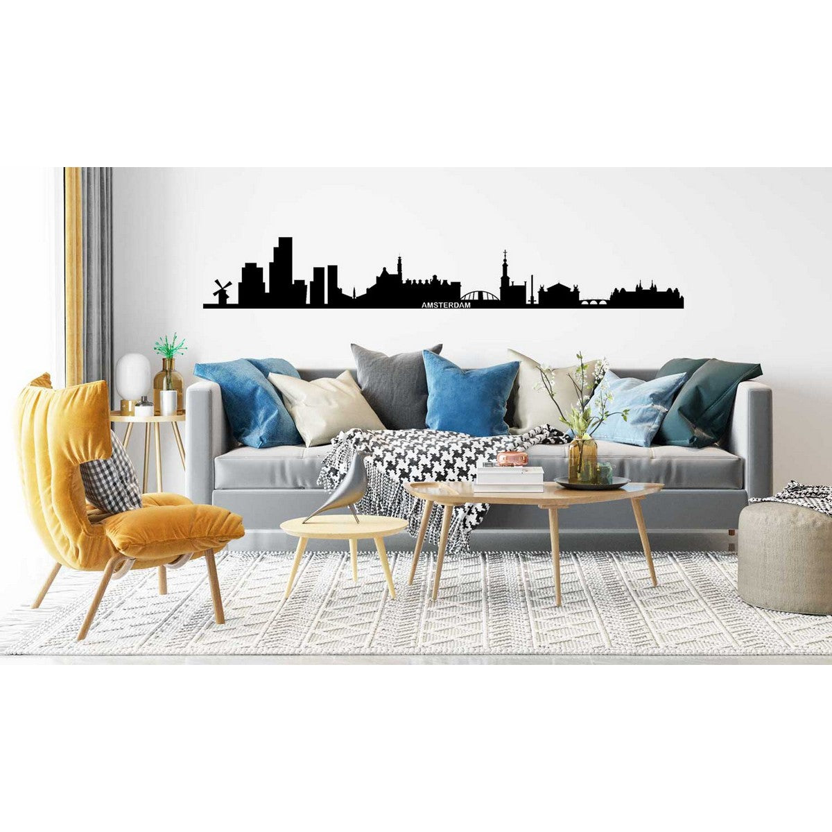 Decorazione in Metallo Amsterdam, Nero, Metallo, 100x0,15x15 cm, DESIGN MANIA