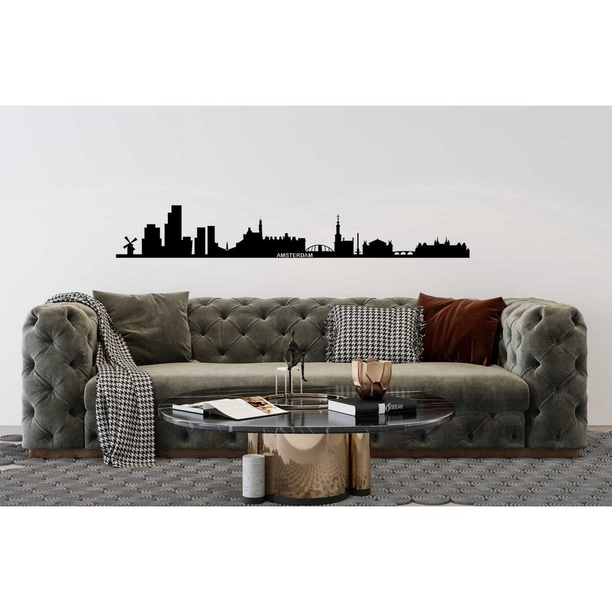 Decorazione in Metallo Amsterdam, Nero, Metallo, 100x0,15x15 cm, DESIGN MANIA