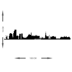 Decorazione in Metallo Amsterdam, Nero, Metallo, 100x0,15x15 cm, DESIGN MANIA