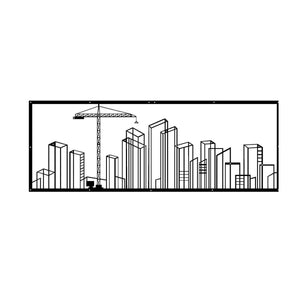 Decorazione in Metallo Costruzioni 1, Nero, Metallo, 100x0,15x36 cm, DESIGN MANIA