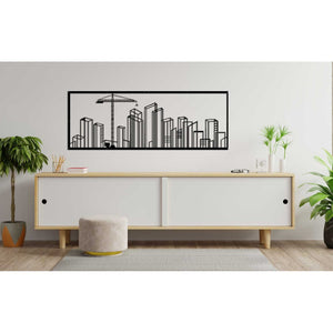 Decorazione in Metallo Costruzioni 1, Nero, Metallo, 100x0,15x36 cm, DESIGN MANIA