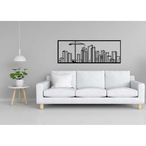 Decorazione in Metallo Costruzioni 1, Nero, Metallo, 100x0,15x36 cm, DESIGN MANIA