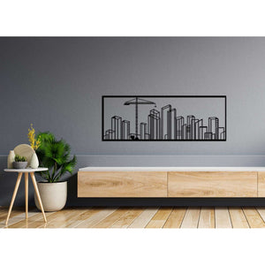 Decorazione in Metallo Costruzioni 1, Nero, Metallo, 100x0,15x36 cm, DESIGN MANIA