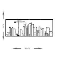Decorazione in Metallo Costruzioni 1, Nero, Metallo, 100x0,15x36 cm, DESIGN MANIA