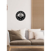 Decorazione in Metallo Oroscopo Bilancia, Nero, Metallo, 50x0,15x50 cm, DESIGN MANIA