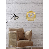 Decorazione in Metallo Oroscopo Ariete 2, Oro, Metallo, 50x0,15x50 cm, DESIGN MANIA