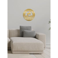 Decorazione in Metallo Oroscopo Ariete 2, Oro, Metallo, 50x0,15x50 cm, DESIGN MANIA