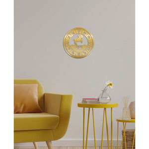Decorazione in Metallo Oroscopo Ariete 2, Oro, Metallo, 50x0,15x50 cm, DESIGN MANIA