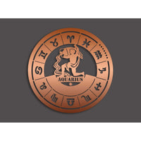 Decorazione in Metallo Oroscopo Acquario 1, Rame, Metallo, 50x0,15x50 cm, DESIGN MANIA