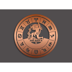 Decorazione in Metallo Oroscopo Acquario 1, Rame, Metallo, 50x0,15x50 cm, DESIGN MANIA