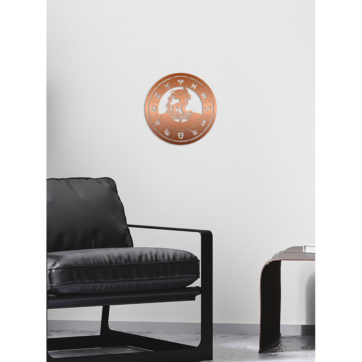 Decorazione in Metallo Oroscopo Acquario 1, Rame, Metallo, 50x0,15x50 cm, DESIGN MANIA