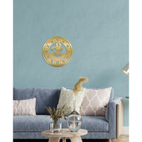 Decorazione in Metallo Oroscopo Scorpione 2, Oro, Metallo, 50x0,15x50 cm, DESIGN MANIA