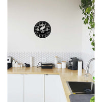 Decorazione in Metallo Oroscopo Pesci, Nero, Metallo, 50x0,15x50 cm, DESIGN MANIA