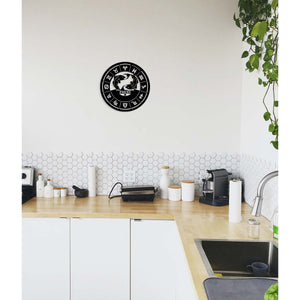 Decorazione in Metallo Oroscopo Pesci, Nero, Metallo, 50x0,15x50 cm, DESIGN MANIA