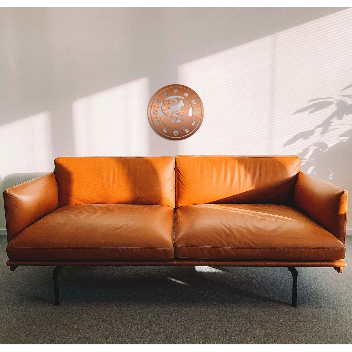 Decorazione in Metallo Oroscopo Pesci 1, Rame, Metallo, 50x0,15x50 cm, DESIGN MANIA