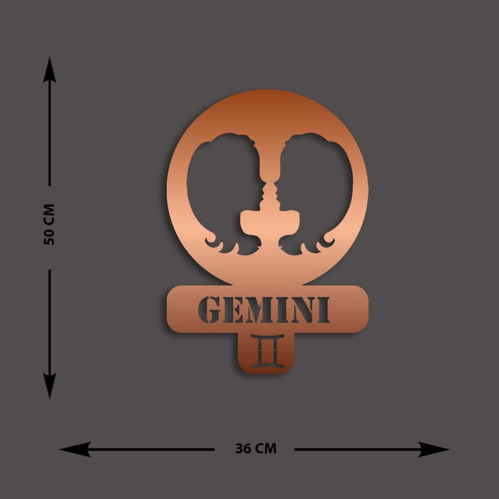 Decorazione in Metallo Oroscopo Gemelli 4, Rame, Metallo, 36x0,15x50 cm, DESIGN MANIA