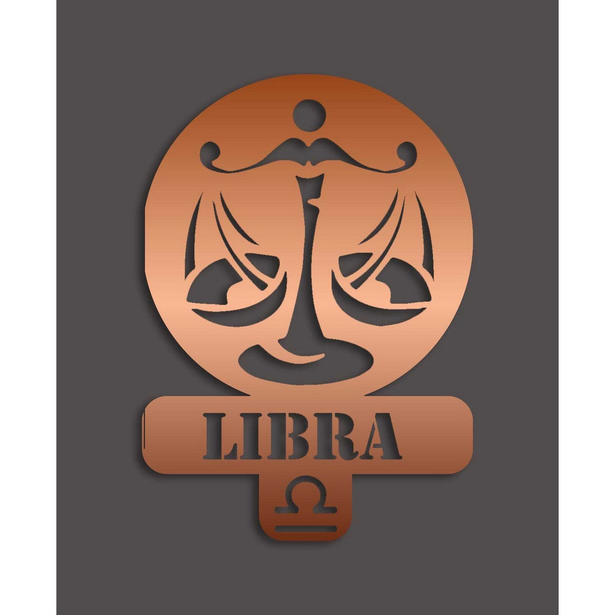 Decorazione in Metallo Oroscopo Bilancia 4, Rame, Metallo, 36x0,15x50 cm, DESIGN MANIA