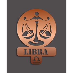 Decorazione in Metallo Oroscopo Bilancia 4, Rame, Metallo, 36x0,15x50 cm, DESIGN MANIA