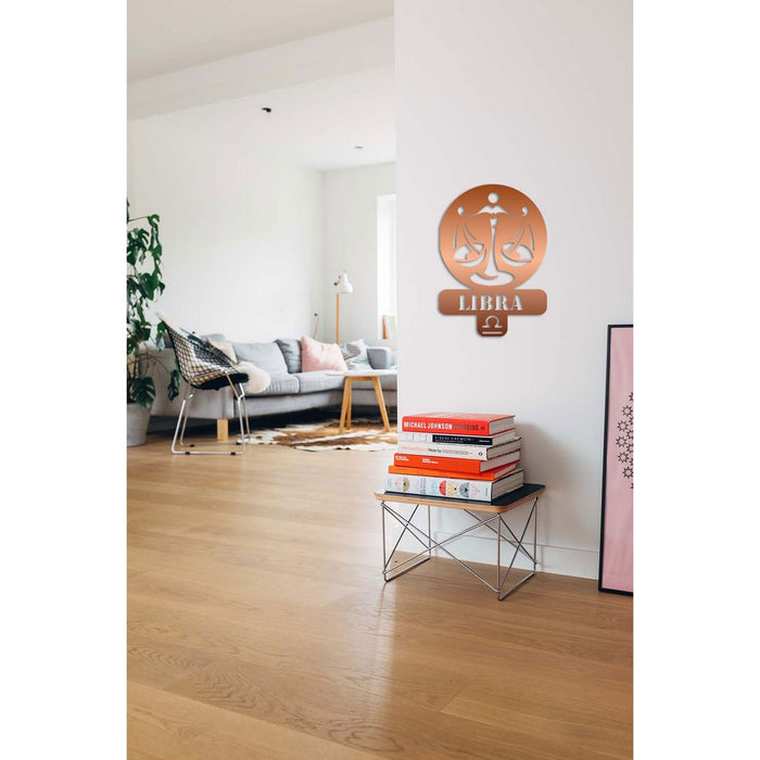 Decorazione in Metallo Oroscopo Bilancia 4, Rame, Metallo, 36x0,15x50 cm, DESIGN MANIA