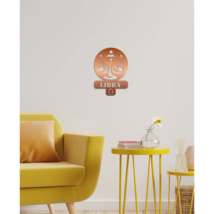 Decorazione in Metallo Oroscopo Bilancia 4, Rame, Metallo, 36x0,15x50 cm, DESIGN MANIA