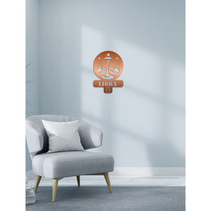 Decorazione in Metallo Oroscopo Bilancia 4, Rame, Metallo, 36x0,15x50 cm, DESIGN MANIA