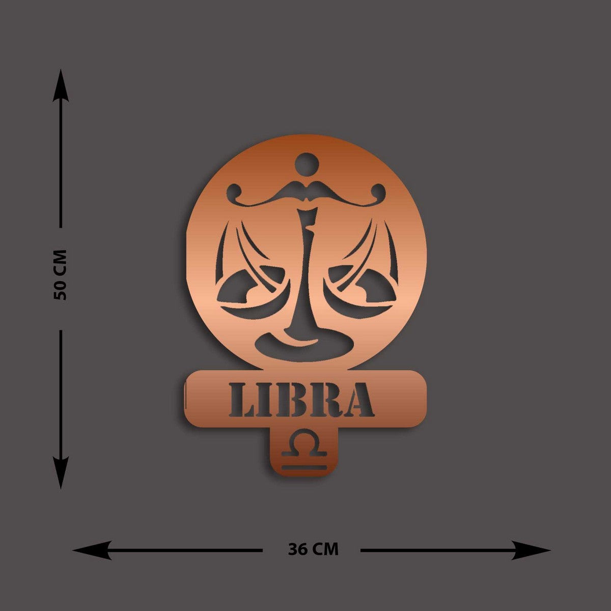 Decorazione in Metallo Oroscopo Bilancia 4, Rame, Metallo, 36x0,15x50 cm, DESIGN MANIA