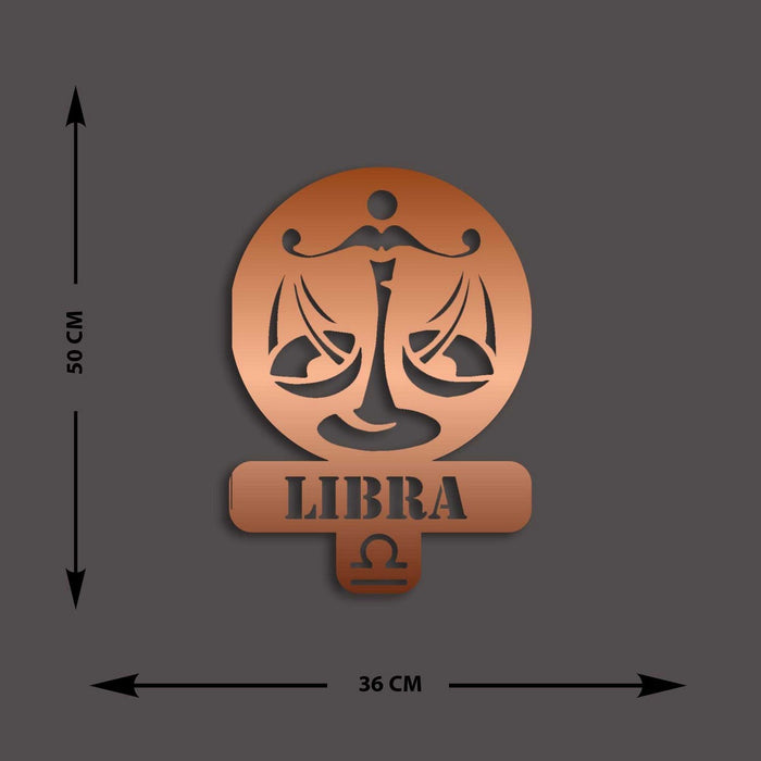 Decorazione in Metallo Oroscopo Bilancia 4, Rame, Metallo, 36x0,15x50 cm, DESIGN MANIA