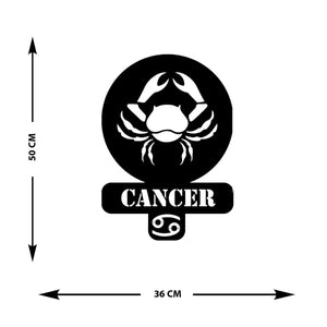 Decorazione in Metallo Oroscopo Cancro 3, Nero, Metallo, 36x0,15x50 cm, DESIGN MANIA