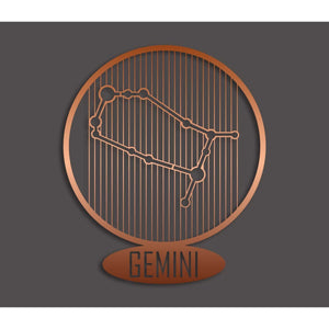 Decorazione in Metallo Oroscopo Gemelli 7, Rame, Metallo, 38x0,15x45 cm, DESIGN MANIA