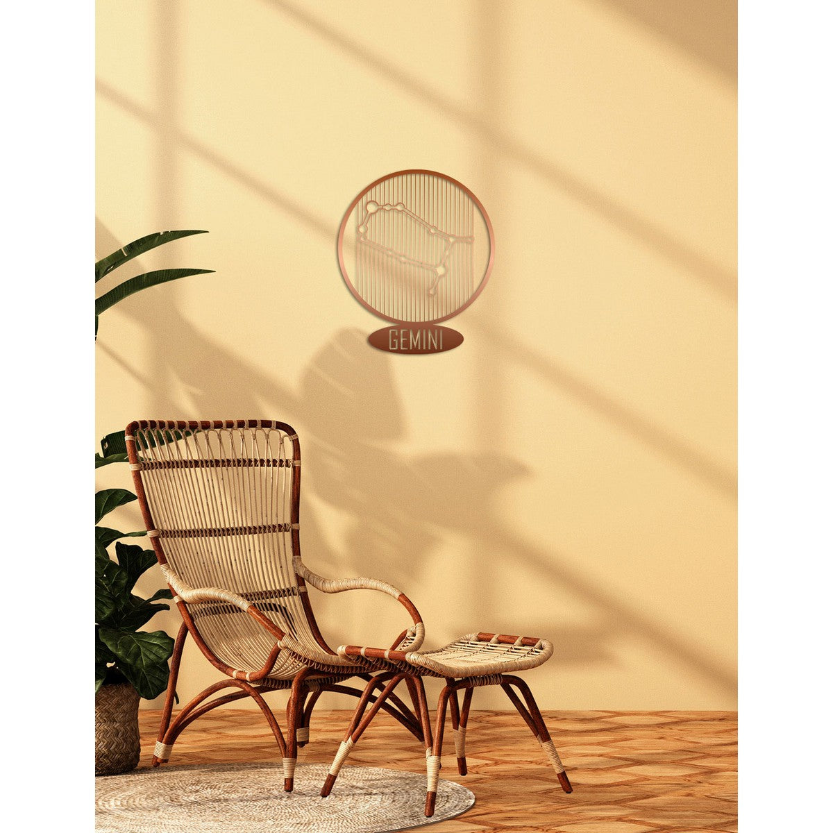 Decorazione in Metallo Oroscopo Gemelli 7, Rame, Metallo, 38x0,15x45 cm, DESIGN MANIA