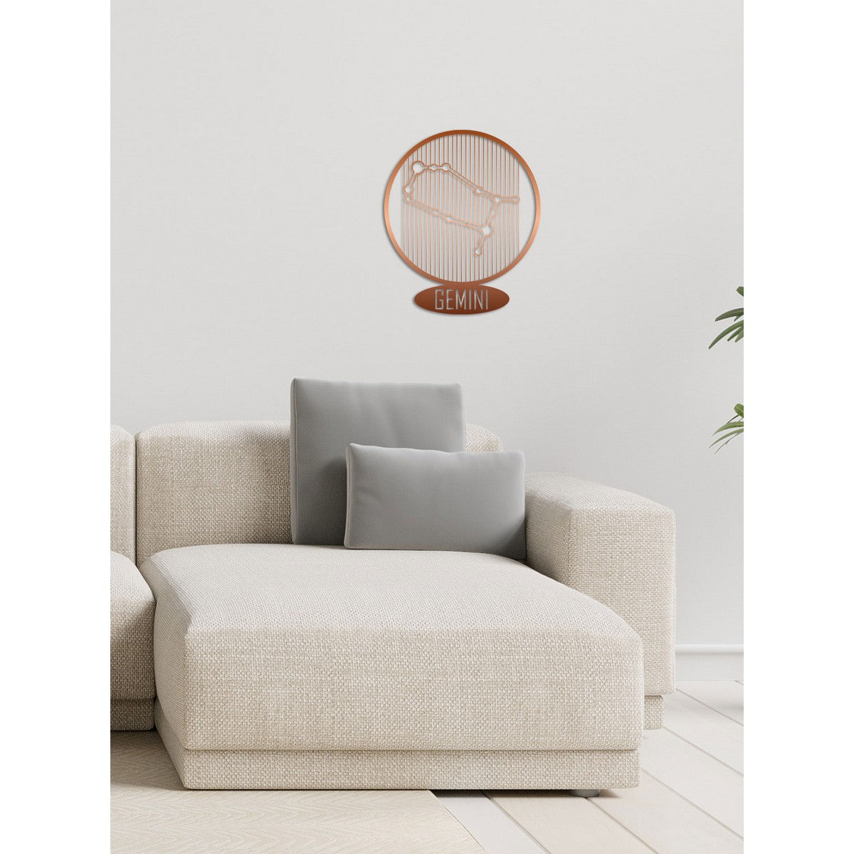 Decorazione in Metallo Oroscopo Gemelli 7, Rame, Metallo, 38x0,15x45 cm, DESIGN MANIA