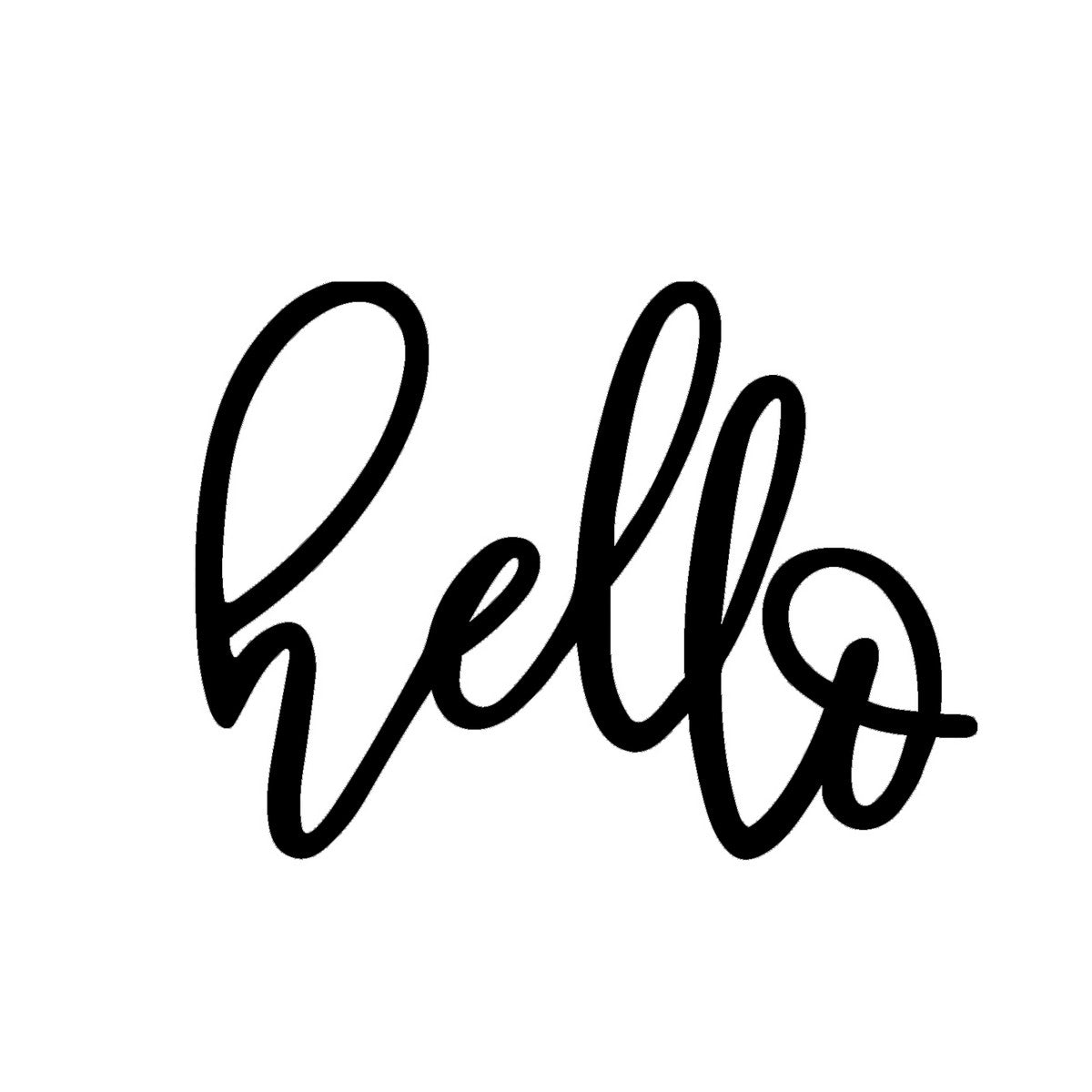 Decorazione in Metallo Hello 3, Nero, Metallo, 56x0,15x42 cm cm, DESIGN MANIA