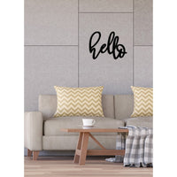 Decorazione in Metallo Hello 3, Nero, Metallo, 56x0,15x42 cm cm, DESIGN MANIA