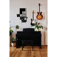 Decorazione in Metallo Where are you, Nero, Metallo, 50x0,15x68 cm cm, DESIGN MANIA