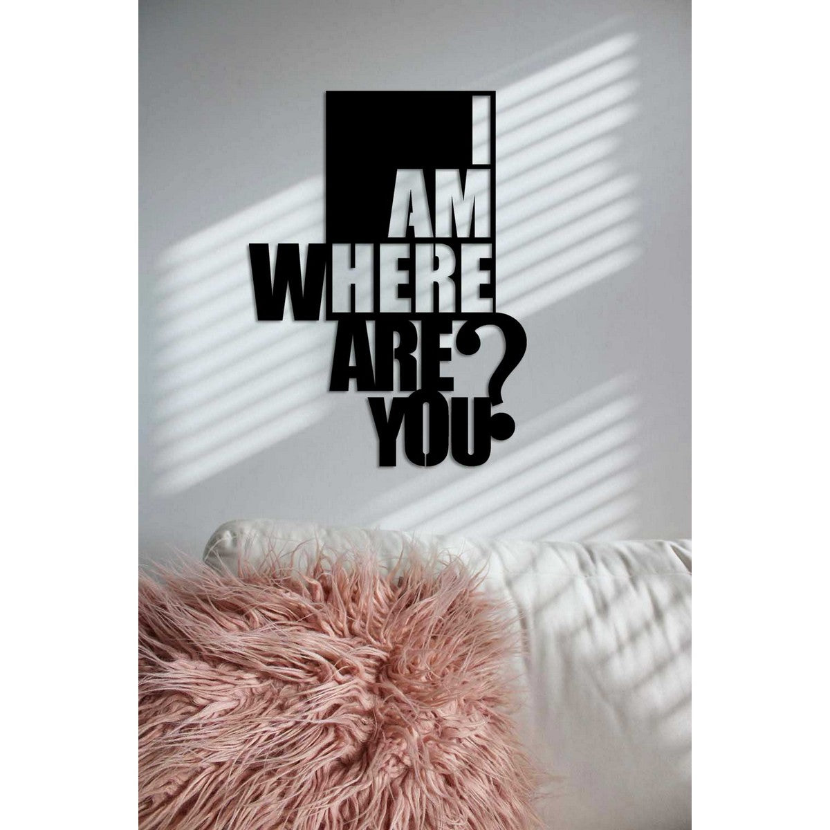 Decorazione in Metallo Where are you, Nero, Metallo, 50x0,15x68 cm cm, DESIGN MANIA