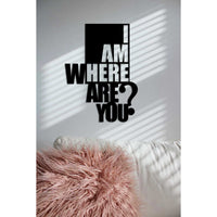 Decorazione in Metallo Where are you, Nero, Metallo, 50x0,15x68 cm cm, DESIGN MANIA