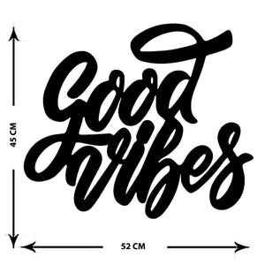 Decorazione in Metallo Good Vibes, Nero, Metallo, 52x0,15x45 cm cm, DESIGN MANIA