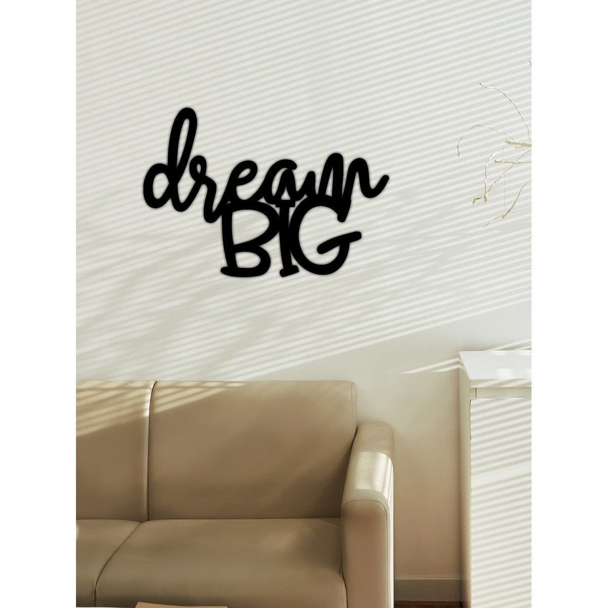 Decorazione in Metallo Dream Big, Nero, Metallo, 74x0,15x51 cm cm, DESIGN MANIA