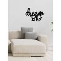 Decorazione in Metallo Dream Big, Nero, Metallo, 74x0,15x51 cm cm, DESIGN MANIA
