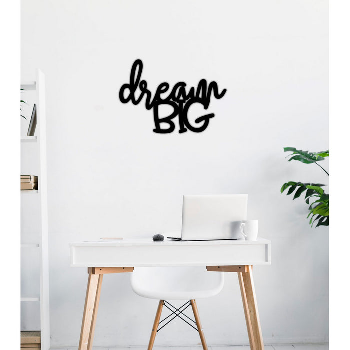 Decorazione in Metallo Dream Big, Nero, Metallo, 74x0,15x51 cm cm, DESIGN MANIA